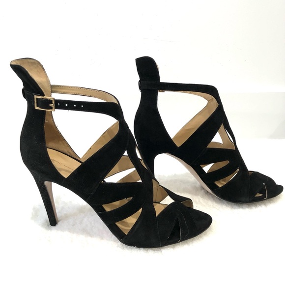 Zara Black Suede Heeled Sandals - Picture 2 of 3